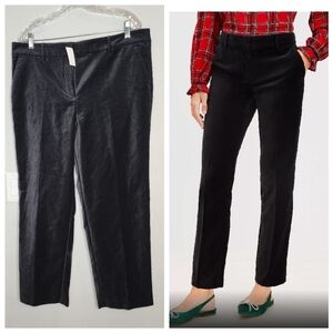 NWT Loft Velvet Black Riviera Slim Pants Womens Size 14